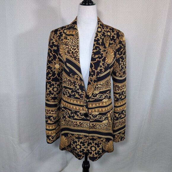 ViColo Italian 2 piece suit Baroque Leopard Print Blazer and Pants Size Small - Picture 9 of 14
